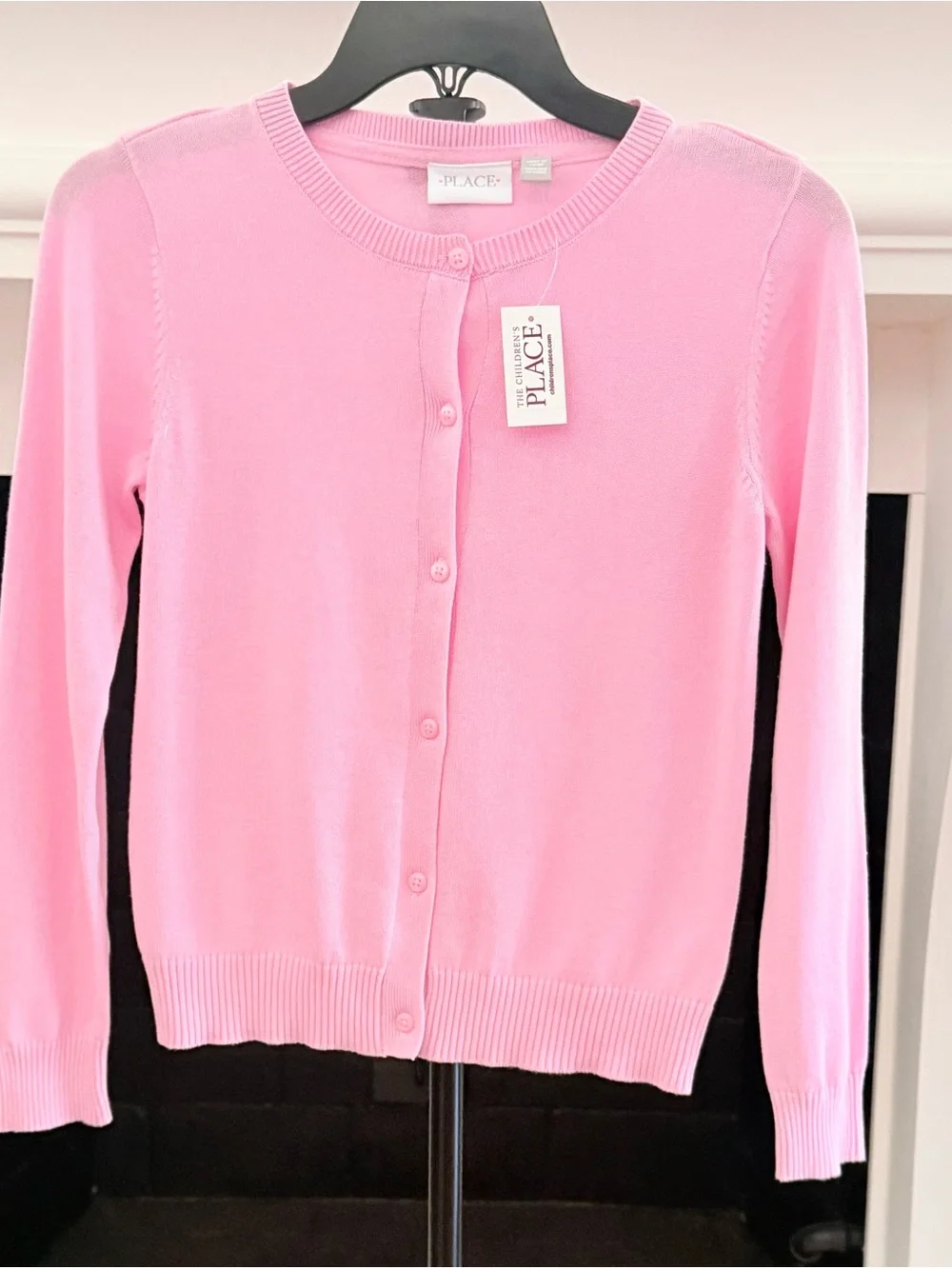 The Children's Place Light Pink Crewneck Button-Up Cardigan- Girls 10-12 NWT